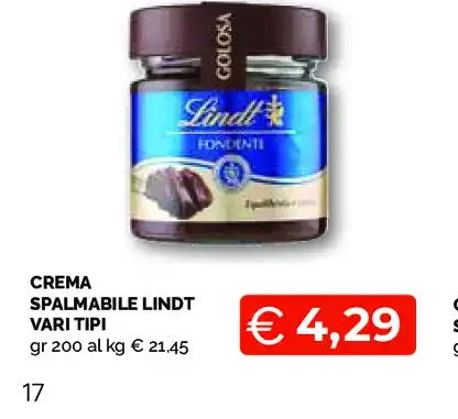 Crema spalmabile Lindt vari tipi