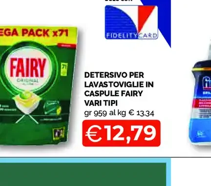 Detersivo per lavastoviglie in capsule Fairy vari tipi