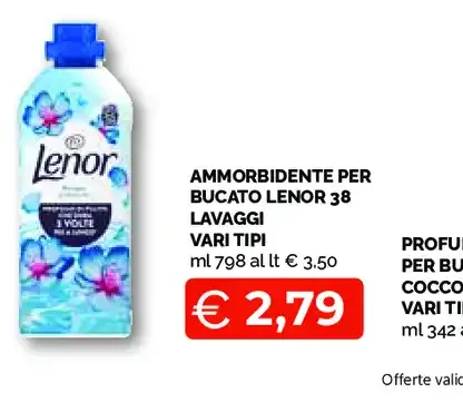 Ammorbidente per bucato Lenor 38 lavaggi vari tipi