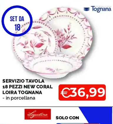 Servizio tavola New Coral Loira Tognana
