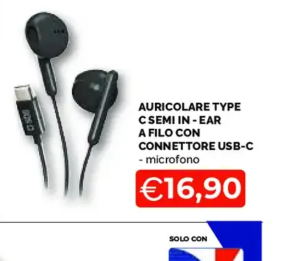 Auricolare Type C semi in-ear