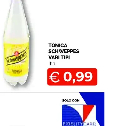 Acqua tonica Schweppes vari tipi