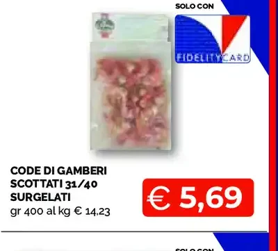 Code di gamberi scottati 31/40 surgelati