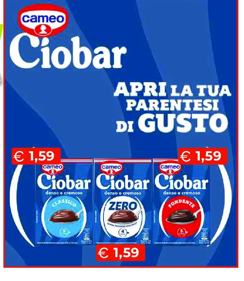 Ciobar Cameo vari tipi