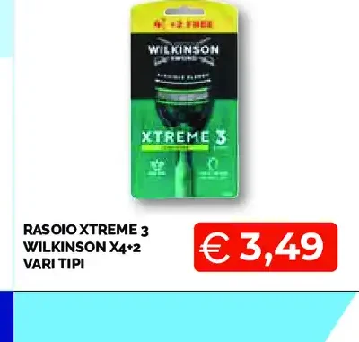 Rasoio Xtreme 3 Wilkinson x4-2 vari tipi