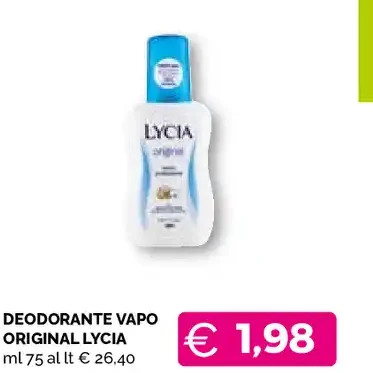Deodorante vapo Original Lycia