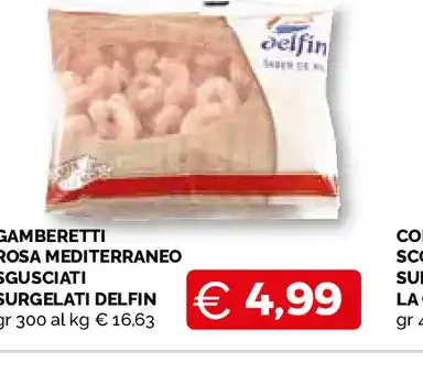 Gamberetti rosa mediterraneo sgusciati surgelati Delfin