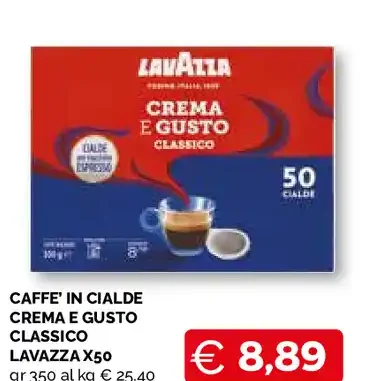Caffè in cialde Crema e Gusto Classico Lavazza x50