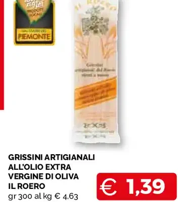 Grissini artigianali all'olio extra vergine di oliva Il Roero
