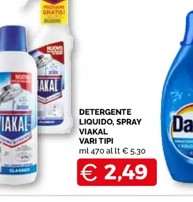 Detergente liquido spray Viakal vari tipi