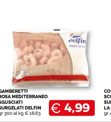 Gamberetti rosa mediterraneo sgusciati surgelati Delfin