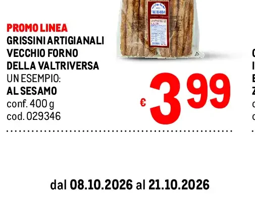 Grissini artigianali Vecchio Forno della Valtriversa