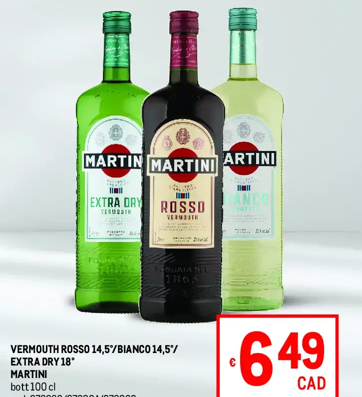 Vermouth Martini Rosso Bianco Extra Dry