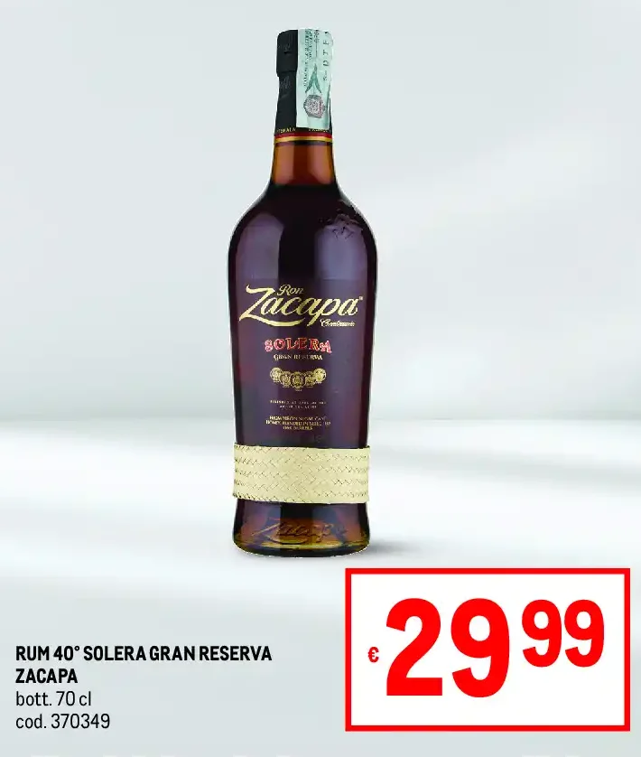 Rum 40° Solera Gran Reserva Zacapa