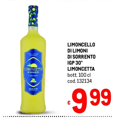 Limoncello di Limoni di Sorrento IGP 30° Limoncetta