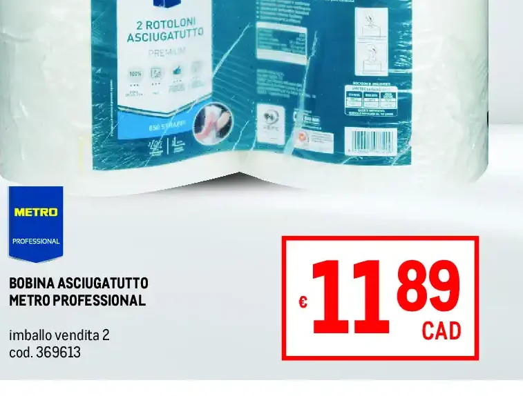 Bobina asciugatutto Metro Professional