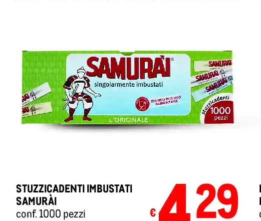 Stuzzicadenti imbustati Samurai