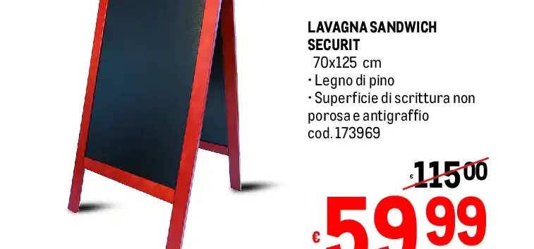 Lavagna sandwich Securit 70x125 cm