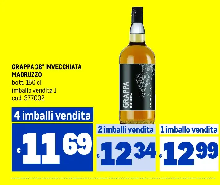 Grappa 38° invecchiata Madruzzo, 150 cl