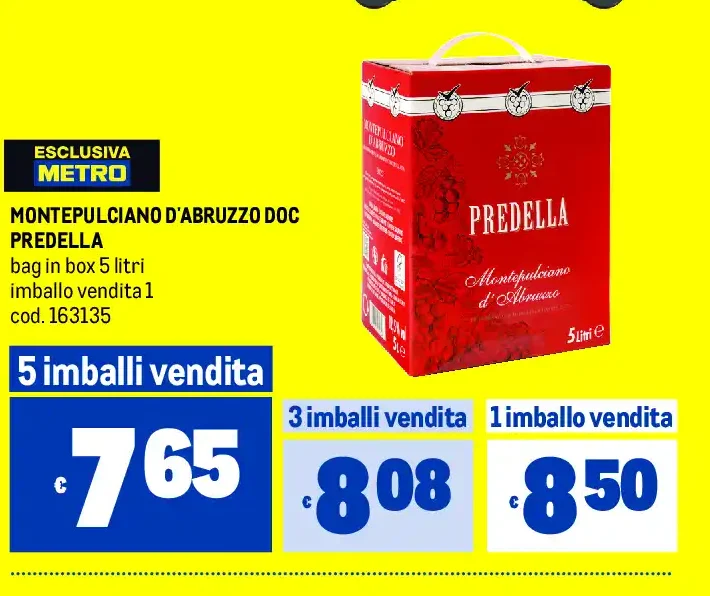 Montepulciano d'Abruzzo DOC Predella, bag in box 5 litri