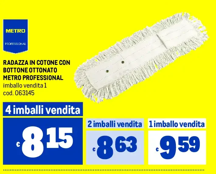 Radazza in cotone con bottone ottonato Metro Professional