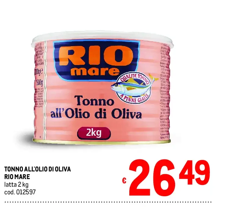Tonno all'olio di oliva Rio Mare, 2 kg