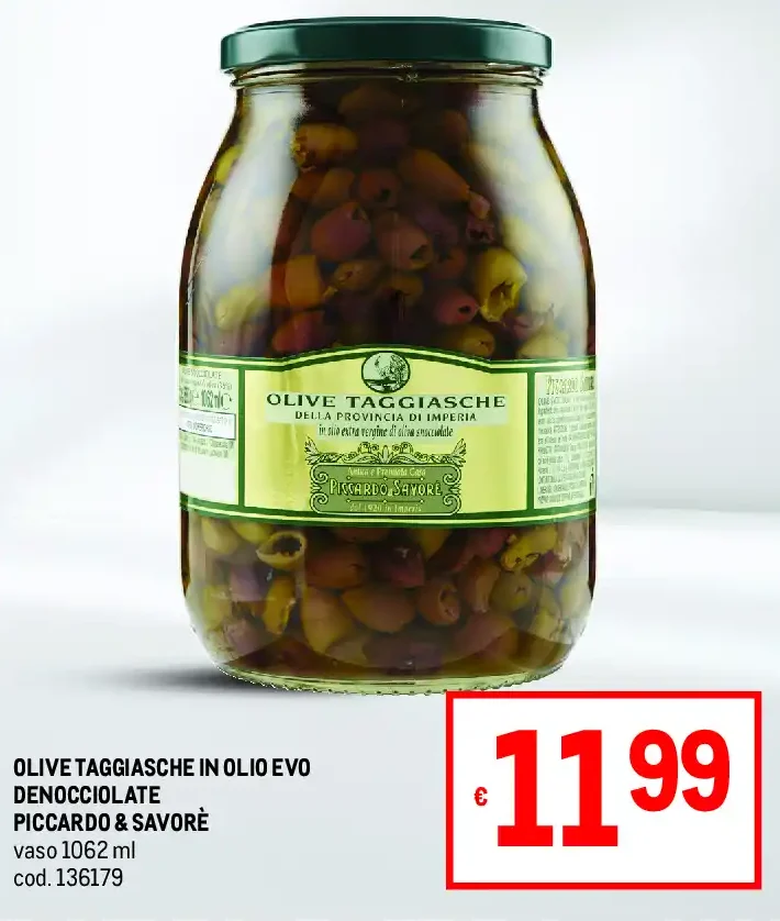 Olive taggiasche in olio EVO denocciolate Piccardo & Savore