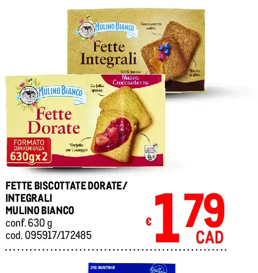Fette biscottate Dorate/Integrali Mulino Bianco