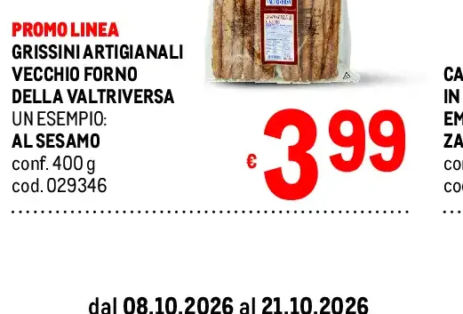 Grissini artigianali Vecchio Forno della Valtriversa