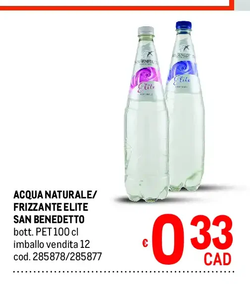 Acqua naturale/frizzante Elite San Benedetto