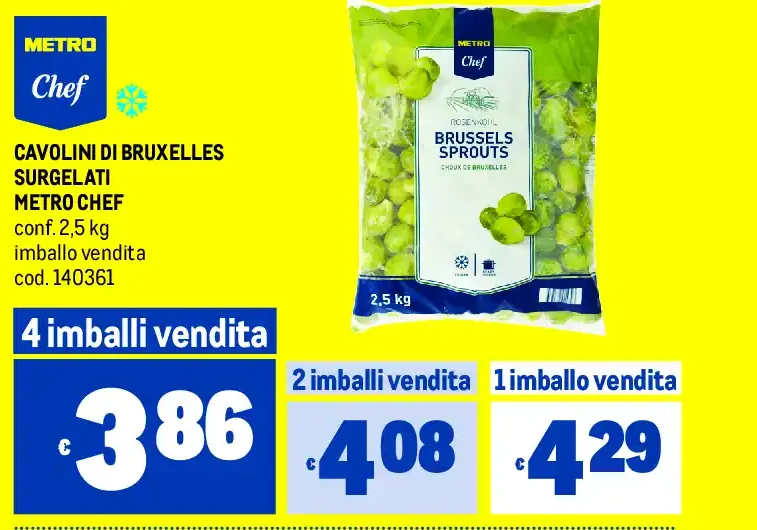Cavolini di Bruxelles surgelati 2,5 kg
