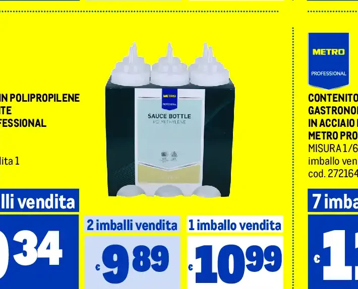 Contenitore gastronorm in acciaio inox Metro Professional, misura 1/6 - H 15 cm