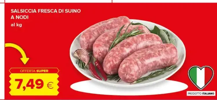 Salsiccia fresca di suino a nodi