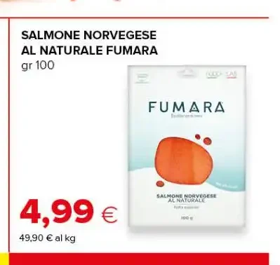 Salmone norvegese al naturale fumara