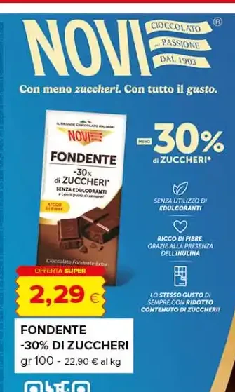 Fondente -30% di zuccheri Novi
