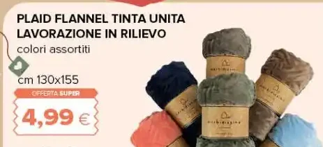 Plaid flannel tinta unita lavorazione in rilievo