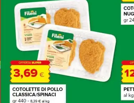 Cotoletta di pollo classica o spinaci