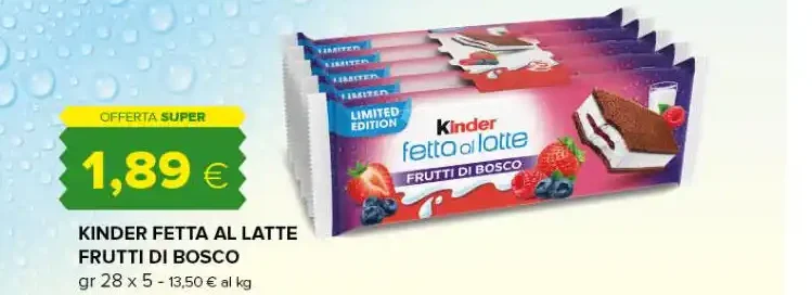 Kinder Fetta al Latte frutti di bosco