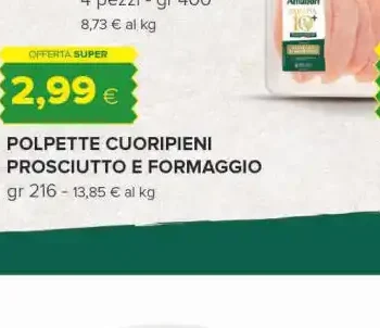 Polpette CuoriPieni prosciutto e formaggio
