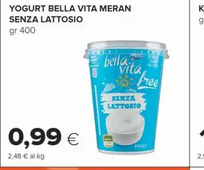 Yogurt Bella Vita Meran senza lattosio