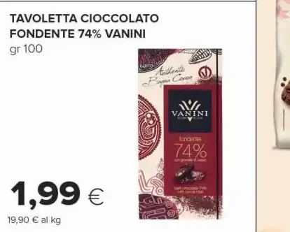 Tavoletta cioccolato fondente 74% Vanini