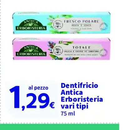 Dentifricio Antica Erboristeria vari tipi