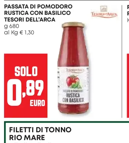 Passata di pomodoro rustica con basilico Tesori dell'Arca