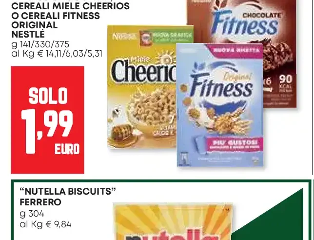 Barrette di cereali Fitness, Cheerios o cereali Fitness Nestlé