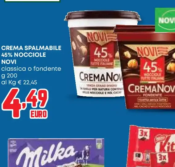 Crema spalmabile 45% nocciole Novi