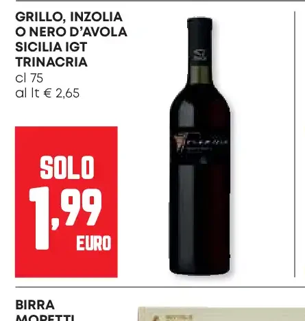 Grillo, Inzolia o Nero d'Avola Sicilia IGT Trinacria