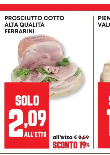 Prosciutto cotto alta qualità Ferrarini