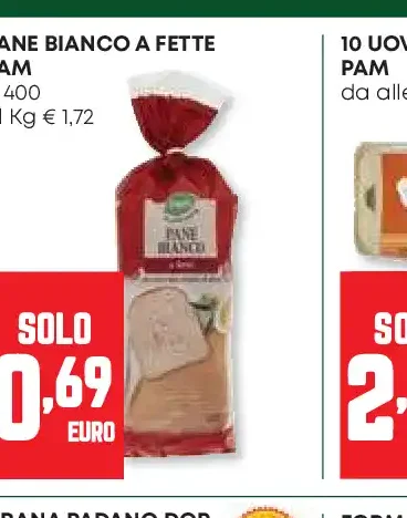 Pane bianco a fette Pam