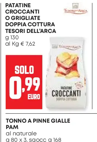 Patatine croccanti o grigliate doppia cottura Tesori dell'Arca