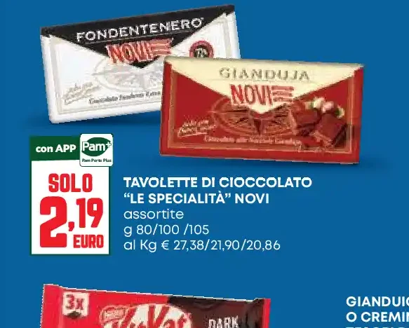 Tavolette di cioccolato Le Specialità Novi
